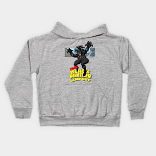 MSAB! BlackPanther Blackout cut out w/logo design Kids Hoodie